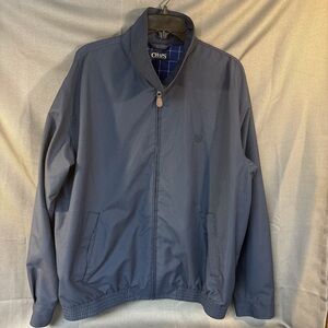 Chaps Men's Navy zippered plaid lined Jacket size large